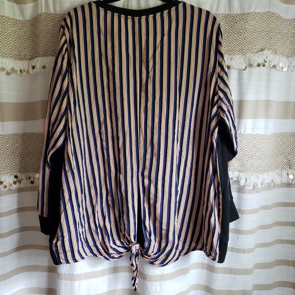 William Rast | Keyhole Tie Back Striped Sweater - Picture 2 of 8